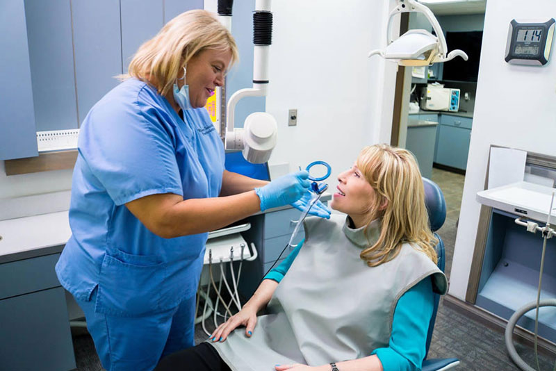 dental patient undergoing dental procedure