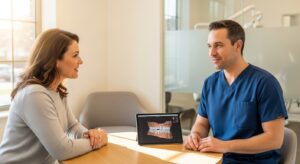 Dental consultation in modern clinic with advanced technology