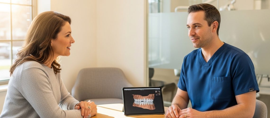 Dental consultation in modern clinic with advanced technology